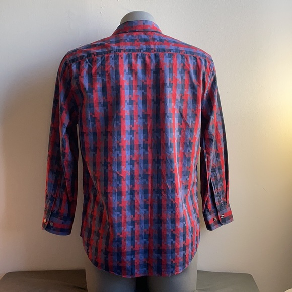 Blue & Red Perry Ellis Dress Shirt XL - Picture 4 of 8